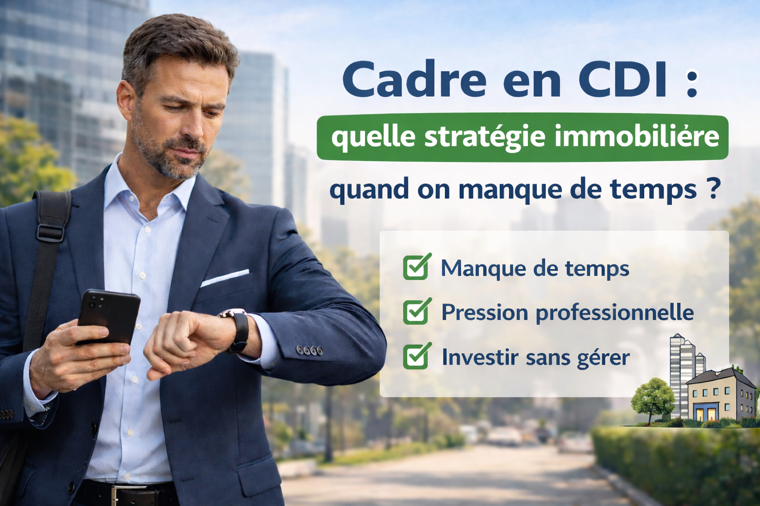 Cadre en CDI : quelle stratégie immobilière quand on manque de temps ?