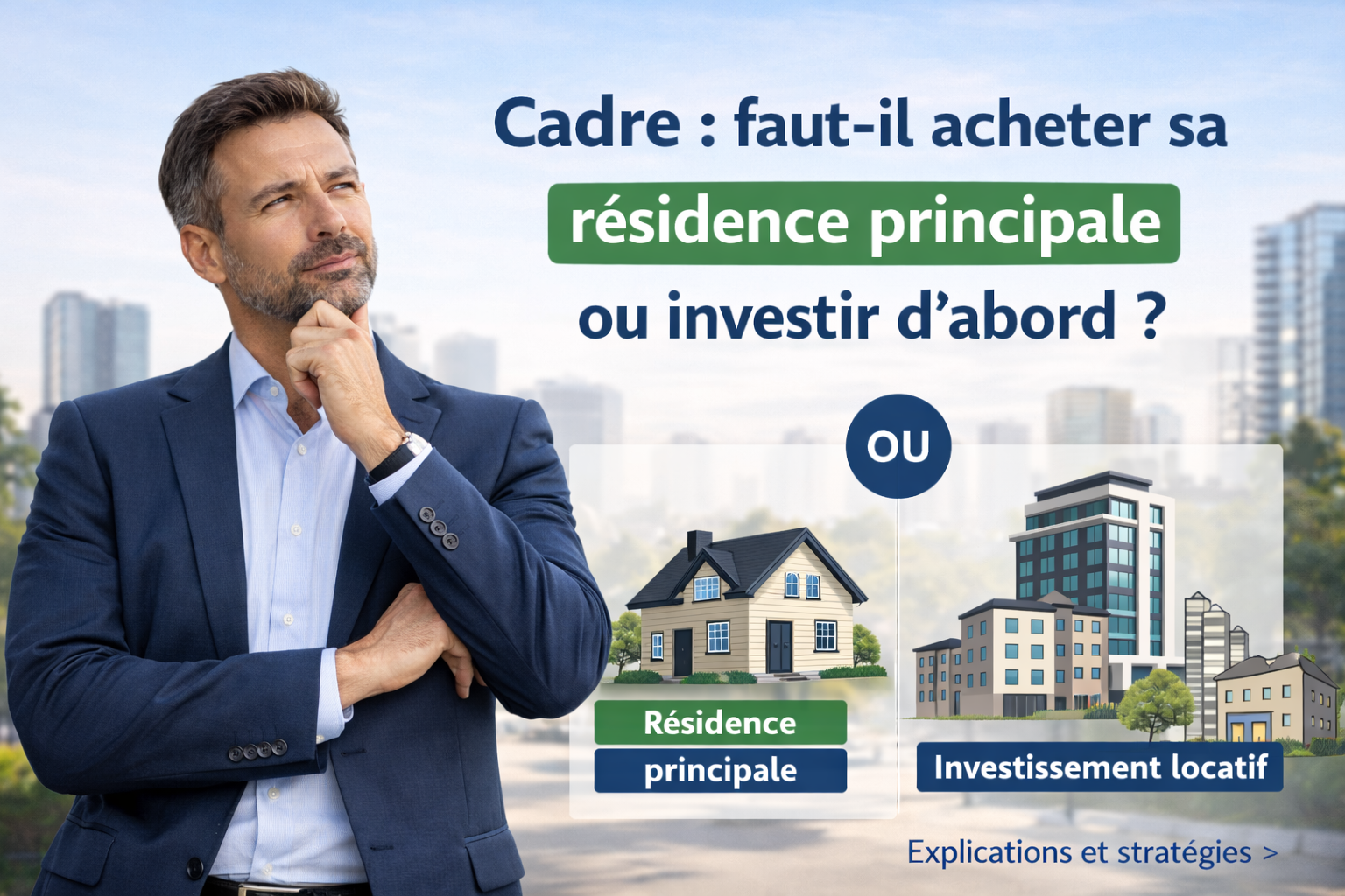 Cadre : faut-il acheter sa résidence principale ou investir d’abord ?
